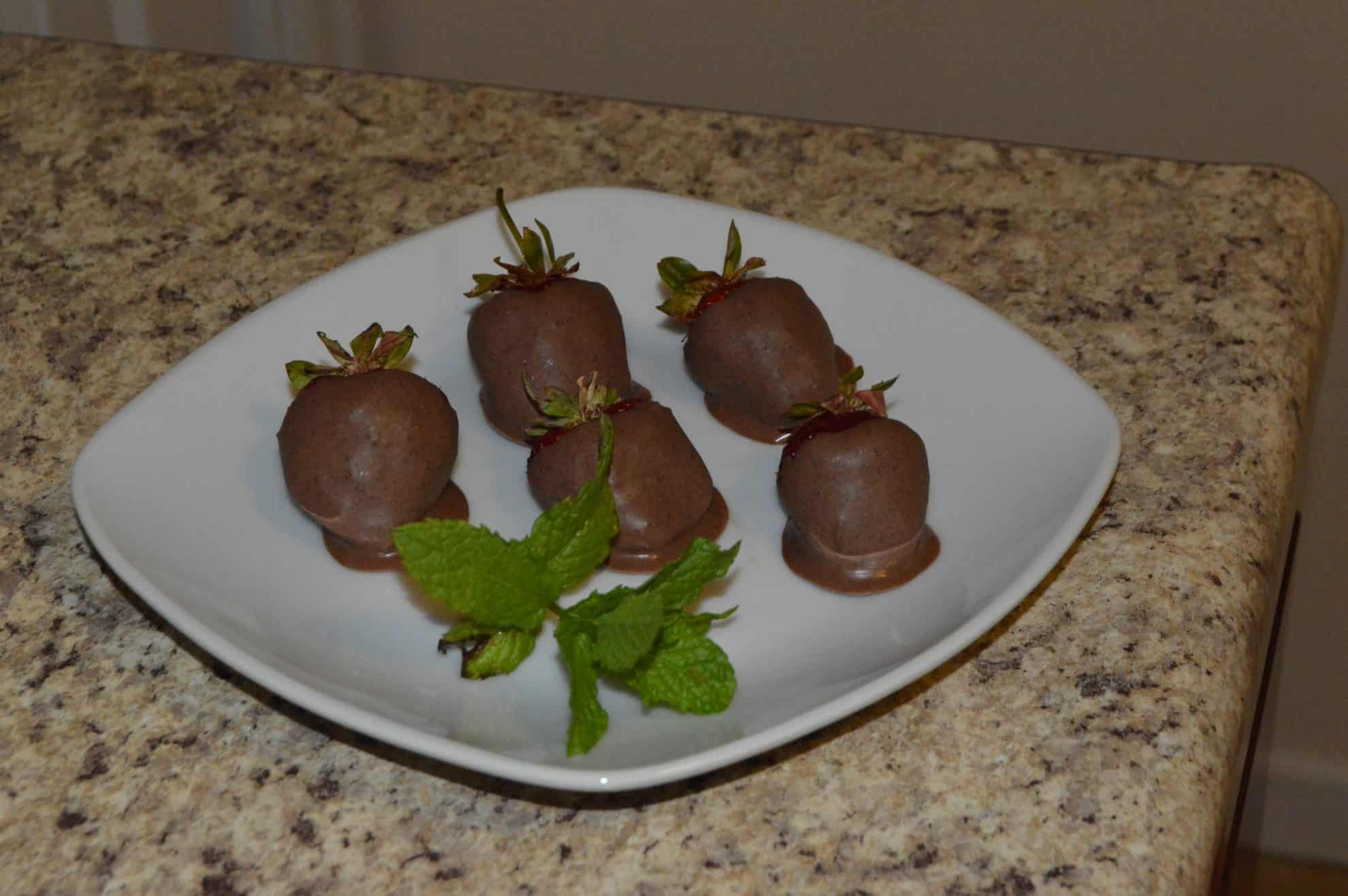 Chocolate Protein Covered Strawberries